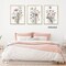 Wildflower Poster Pink Watercolor Botanical Floral Wall Art Colorful Canvas Prints Set of 3 Modern Minimalist Flower Pictures Decor Painting Bedroom Bathroom Living Room Unframed